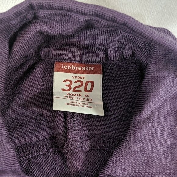 Icebreaker Sport 320 Women XS Merino Purple 1/4 Zip Long Sleeve Shirt Sweater - Picture 8 of 13